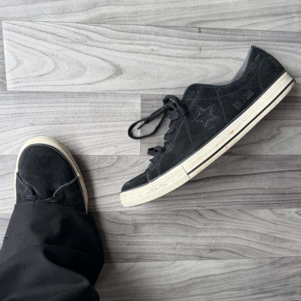 Converse One Star Size 13 Black Suede Sneakers